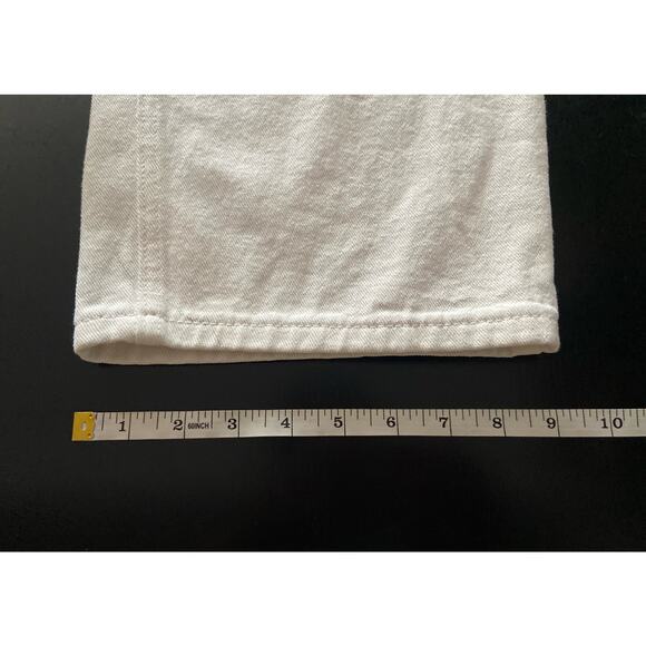 FUZZYKON White Distressed Wide Leg Denim Jeans sz M (24w) - Picture 12 of 12